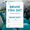 WENFLY Hey Bruh You In Birthday Party Invitations, Minimalist Blue-Style