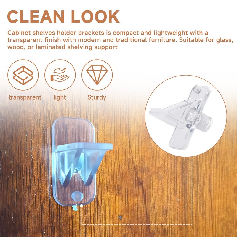 Cutetool (50 Pack) U 10136 Plastic Cabinet Shelf Pegs 1/4