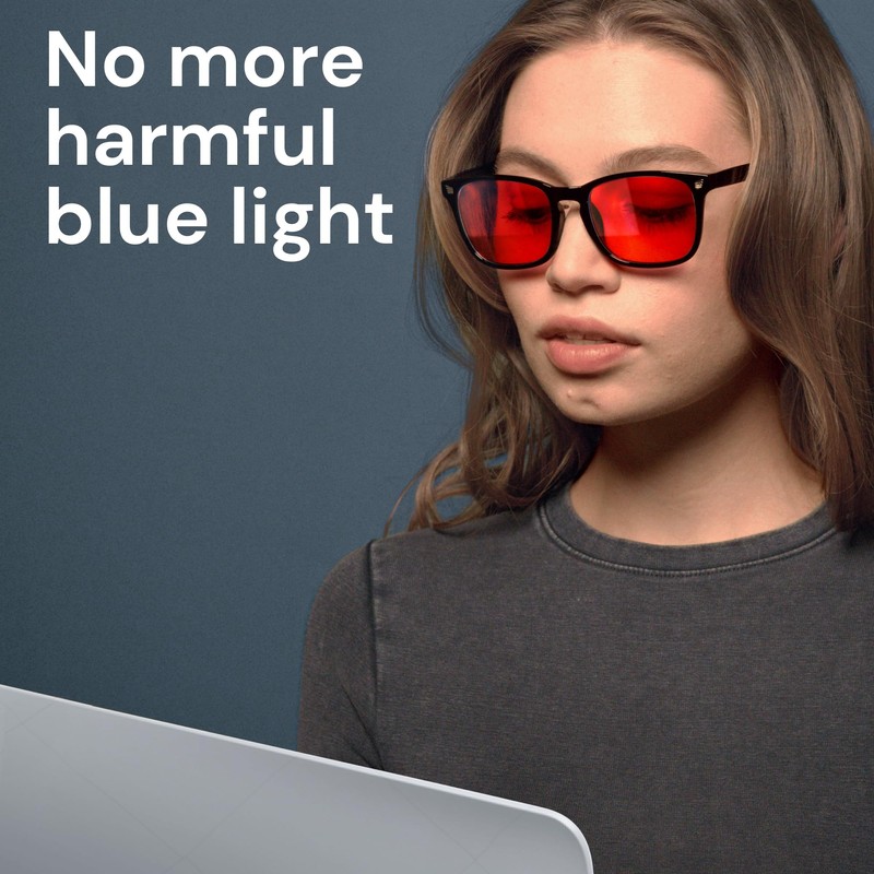Gaoye Black with Red Lenses Blue Light Glasses for Computer