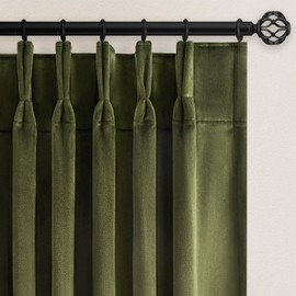 108 inches Long Green Velvet Room Darkrning Curtains for Bedroom Living Room Hunter Green Luxury Soft Velvet Pleated Drapes,Forest Green Ceiling to Floor Back Tab Curtain Home Decor,Set of 2