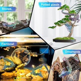 MINCHENGM 3D Printed Dragon Statue Realistic Flexible Dragon Figurine Colorful Dragon Ornament Creative Glow in The Dark Dragon Decoration for Home Office Potted Plant Decor VU