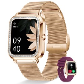 Erkwei Smart Watch for Women(Answer/Make Calls) 1.59" Fitness Tracker with Heart Rate Sleep Monitor Pedometer Calories DIY Dial 19 Sport Modes Smartwatch for iOS Android Phone