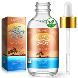 Self Tanning Drops for Face & Body - Fast-Acting, Long-Lasting Tan - Vegan & Cruelty Free, Customizable Shade - Mix with Moisturizer, Natural Ingredients - 2.02 fl oz
