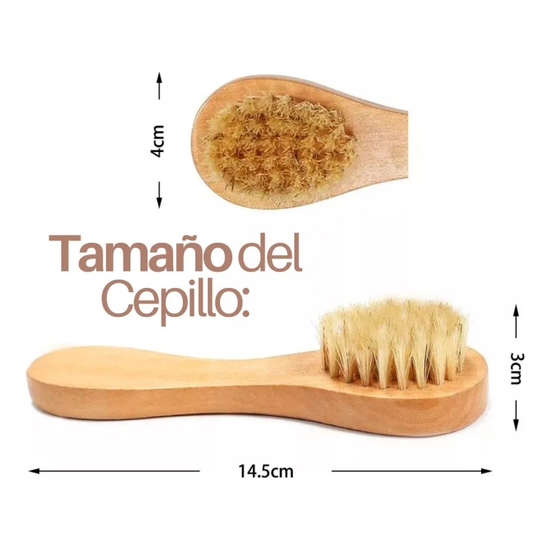 Set Cepillo Corporal Facial Y Esponja Pulpa De Madera Exfo