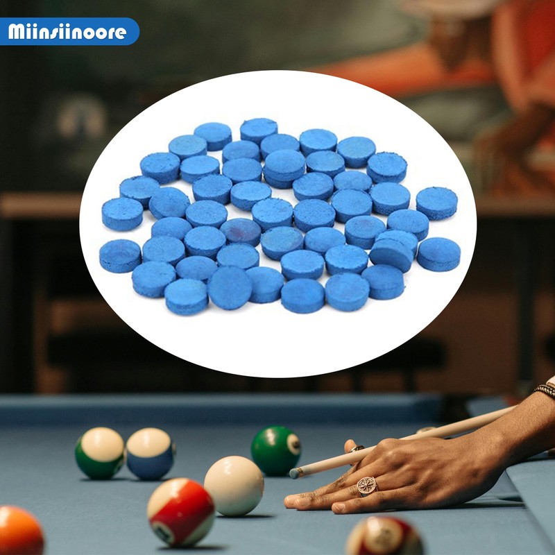 50 Pieces 10mm ＆12mm Pool Cue Tips, Leather Snooker Pool