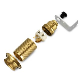 REV E14 Socket - Bulb Holder for Incandescent Bulbs up to 60 W, Brass