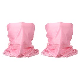HARFINGTON 2pcs Summer Cooling Neck Gaiter Sun Protection Face Mask Fishing Neck Gaiter Unisex Sunscreen Breathable Bandana for Hiking Outdoor Sports, Pink/White