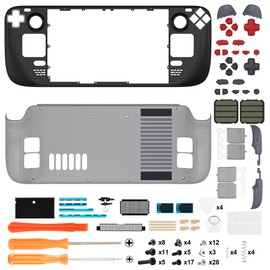 eXtremeRate DIY Full Set Shell with Buttons for Steam Deck LCD, Custom Faceplate Back Plate Replacement Shell for Steam Deck LCD - Classic NES Style [Console NOT Included]