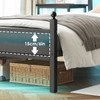 Fixwal Twin Bed Frame with Charging Station, Metal Bed Frame
