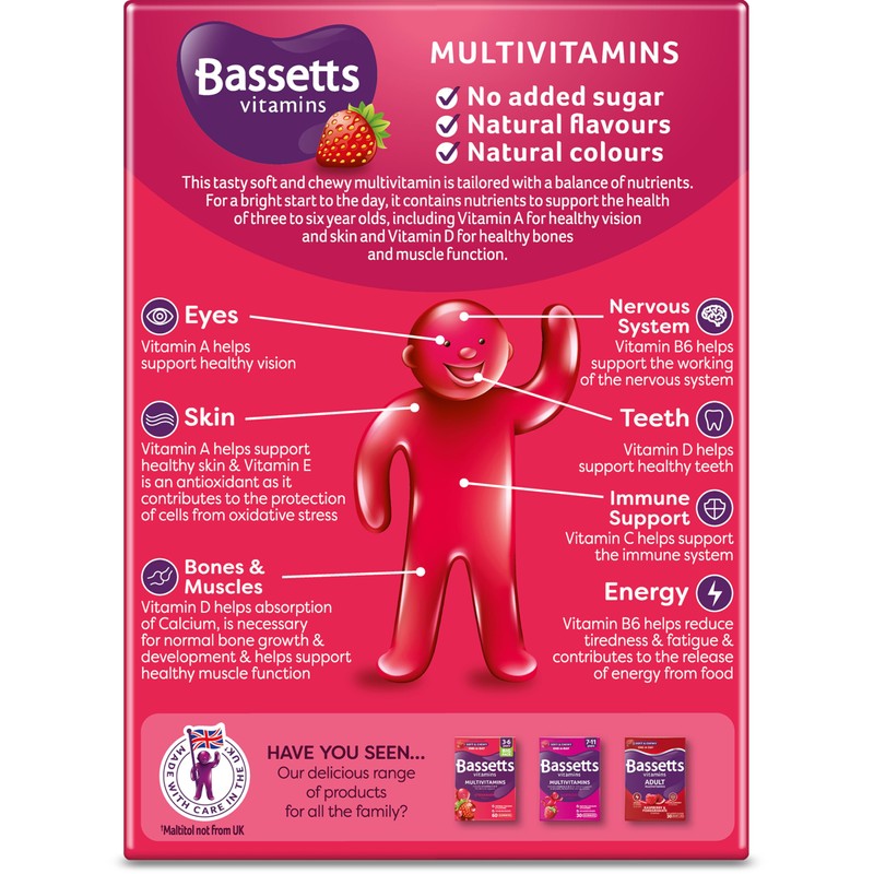Bassetts Vitamins Bassetts Vitamins 3-6 Years Strawberry Flavour Multivitamins 30