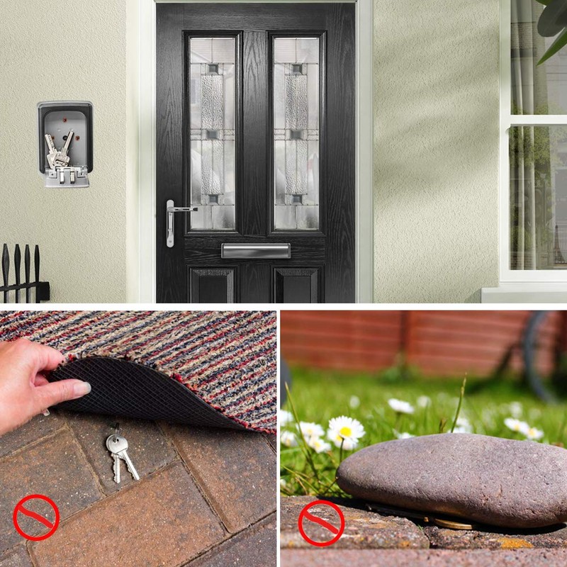 Key Safe Wall Mounted Lockbox - BeskooHome Waterproof Combination Key