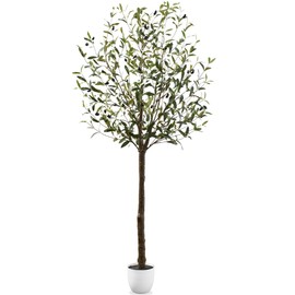 Best Choice Products 5Ft Artificial Olive Tree, Lifelike Faux Tree w/Planter Pot, Indoor Home Office Accent Decor Realistic Trunk, Fruit, Fake Plant