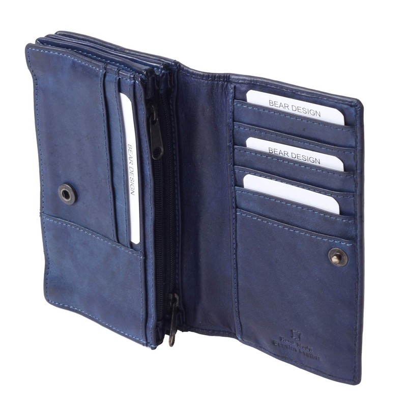 Bear Design Antic Women's Purse, Blue, 15.5 x 9 x