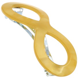 Camila Paris CP3414 French Hair Barrette Clip for Girls, Handmade, Yellow, Strong Hold Grip Hair Clips for Women, No Slip and Durable Styling Girls Hair Accessories, Made in France