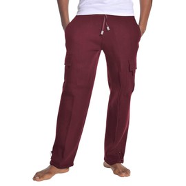 Pro Club Men's Heavyweight Fleece Cargo Pants,Maroon, X-Small