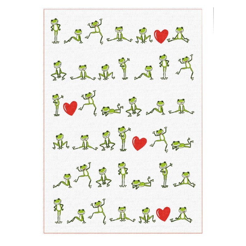 Tea Towel TRIOLINO Cotton Tea Towels Pack of 3 Frogs
