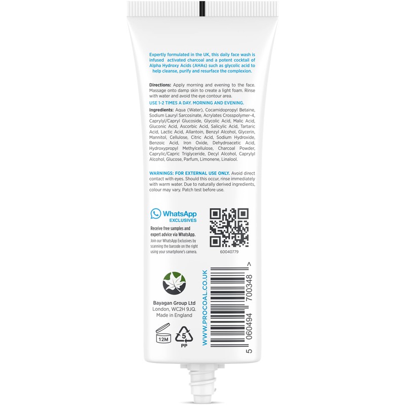 Glycolic Face Wash with Vitamin C by Procoal – Purifies,