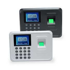 Intelligent Biometric Fingerprint Password Attendance Machine Employee Checking-in Recorder 2.4 inch TFT LCD Screen DC 5V Time Attendance Clock