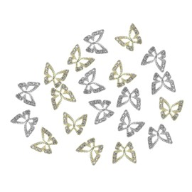 Healvian 20pcs Cute Nail Charms Butterfly Nail Gems Rhinestones Manicure Gems Women Art Decorations Multi-Shaped