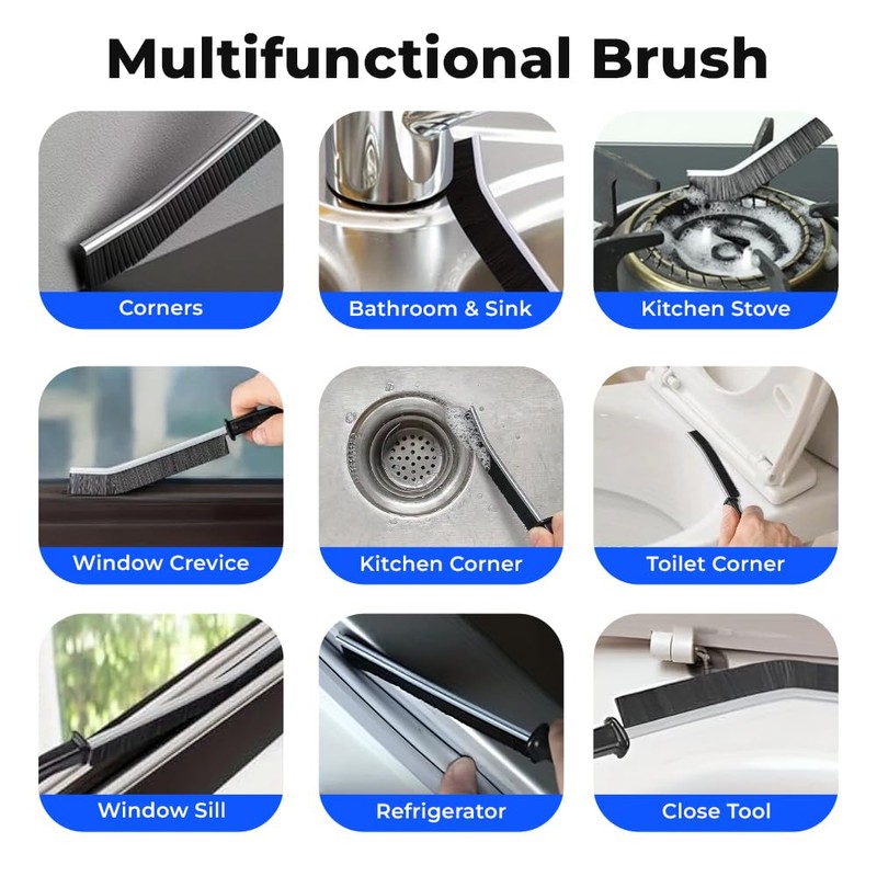 TSA Crevice Cleaning Brush 3 Pack – Precision Grout &