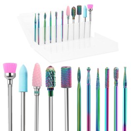 VMUTGA 11 Piece Nail Cutter Attachment Bits Set, Electric Cuticle Cutter Bits Gel Acrylic Cuticle Grinding Head Gel Nail Remover Accessories for Electric Nail File Manicure Pedicure Nail Care