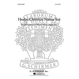Giovanni Gabrieli-Hodie Christus Natus Est-SATB-Vocal Score