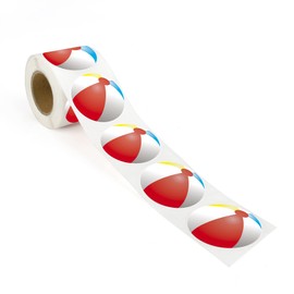 Muka 250 PCS 2" Beachball Stickers, Standard Permanent Self-Adhesive Stickers, Sports Party Supplies