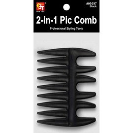 BT Plastic Comb (Black) Pik Comb (2-in-1 Pic Comb)