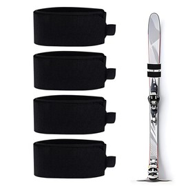 NOPKESV Pack of 4 Ski Fastening Straps, Ski Velcro Tape, Ski Bands, Ski Bands, Adjustable Ski Bands, Velcro, Ski Bands, Velcro Fastening, for Ski Boards and Ski Poles, Winter Sports (5 x 48 cm)