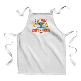 Fabulous Children's Kitchen Apron - Painting Future Superhero Superhero Dream Movies Comics - Premium Quality, White