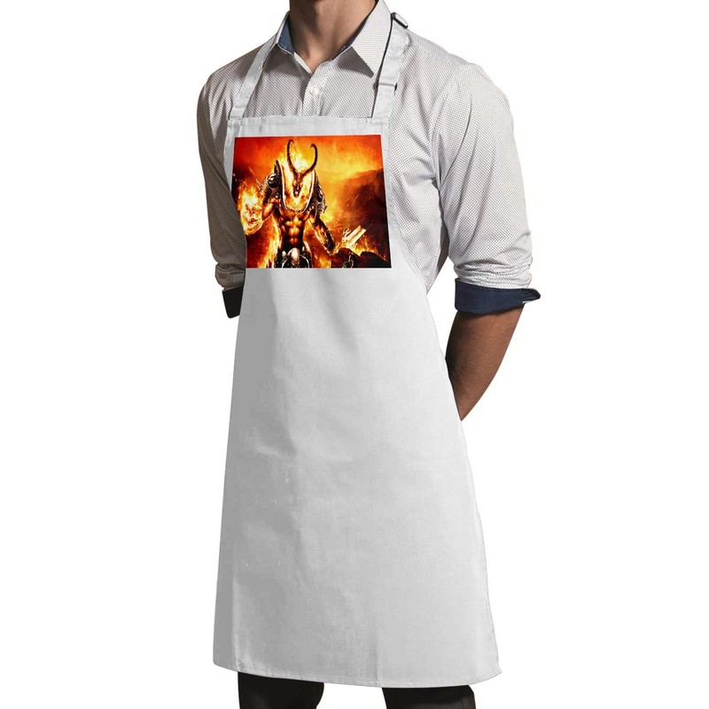 Fabulous Premium Kitchen Apron Demon Devil Satan Fire Video Games