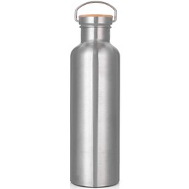Stainless Steel Water Bottle, 1 Litre, Insulated Thermos Flask for Sports, BPA-Free, Leak-Proof Metal Water Bottle for Hot & Cold Drinks, Outdoor Drinking Bottle for Office, Sports, School, Fitness