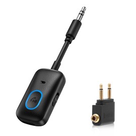 Ankilo Upgraded Aux Bluetooth Adapter for Car, 2 in 1 Bluetooth 5.3 Transmitter Receiver, Hands-Free Calls, 180° Swivel Bend, Wireless Audio Receiver for Car, Speakers, Home Stereo