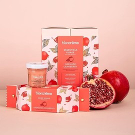 Blancrème - Box of 3 Facials 96% - 98% Natural with Pomegranate and Cranberry: Micellar Milk, Face Scrub and Face Mask - Made in France