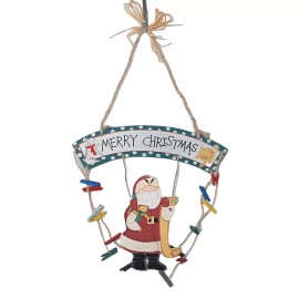 Unbranded Christmas Card Holder "Merry Christmas" Wooden Santa Claus