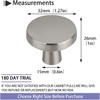 LONTAN Pack of 15 Furniture Knobs, Matt Silver Cupboard Knobs,