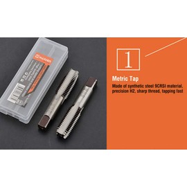 Edward Tools 40 Piece Tap and Die Set Metric - Steel Storage Case - Pro Grade C45 Carbon Steel - Includes Tap, Dies, Screwdriver, Tap Wrench, Screw Pitch Gauge - Create New or Repair Threads