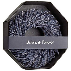 14 Inch Preserved Lavender Natural Wreath, Fragrant Real Lavender Front Door Wreath