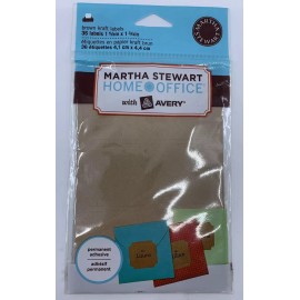 Martha Stewart Home Office Brown Kraft Labels (36 Labels) 1 5/8" x 1 3/4" Avery