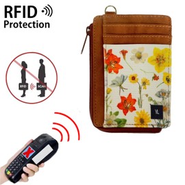 YLUEAWP Wallet Rfid Card Holder Credit Cardholder for Women Men Thin Pocket Card Case Small Slim Minimalist Keychain Wristlet Wallets Leather