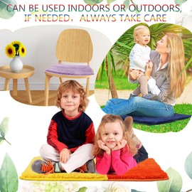 Funtery 6 Pieces Colorful Carpet Seats 18 Inches Kids Classroom Floor Mat Soft Classroom Rugs Educational Cushions for Kids School Learning Area Home Bedroom Play Areas Rugs (Square)