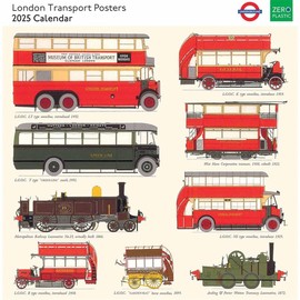 Museums & Galleries 2025 Square Wall Calendar - London Transport Posters - Vintage Designs - Eco-Friendly - Made in the UK
