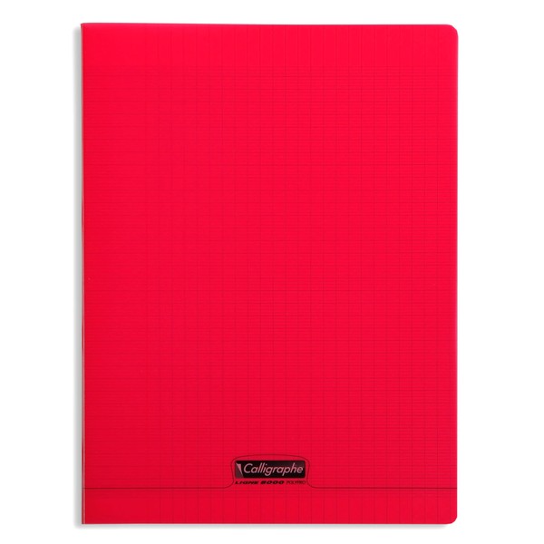 Clairefontaine 18173C - Exercise Book Calligraphe DIN A4+ 24 x 32 cm 24 Sheets French Ruling 90 g Red 1 Piece