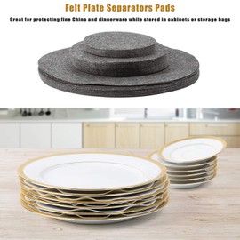 Felt Plate Dividers Soft Dividers Storage Separator Protectors Thick Dinner Plate Dividers Dinner Plate Dish Protectors 24PCS Grey