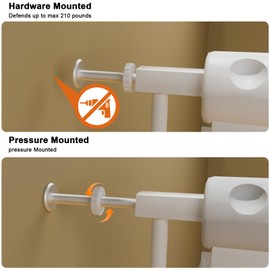 HOOOEN Small Narrow Baby Gate for Stairs Doorways Hallways 24 Inch to 29 Inch Wide Pressure Mounted Baby Gate Walk Through Child Gates for Kids or Pets Indoor Safety Gates