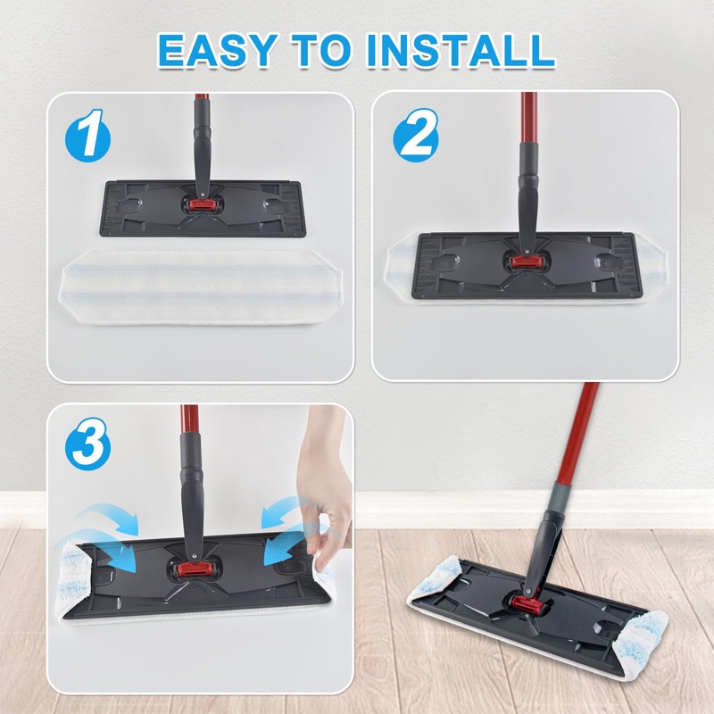 Mop Replacement Pads for Ocedar H2prO Flat Mop, 4 Pack