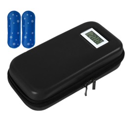 Cooling Medication Storage Case - Compact Cool Bag Medication with Ice Packs,Adjustable Cold Case with Temperature Display for Business Trip Traveling Home School