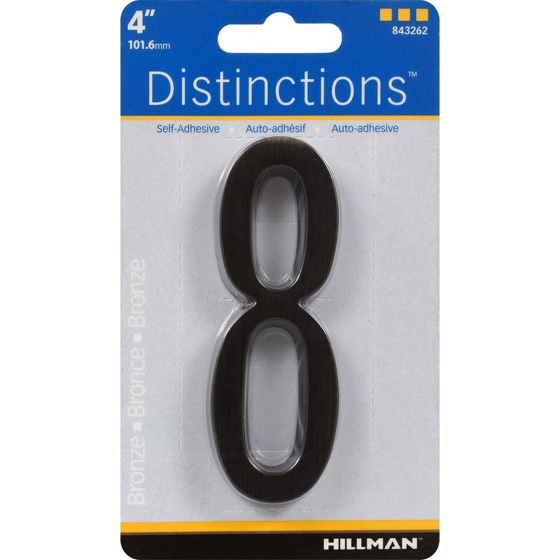 Distinctions by Hillman 843262 4-Inch Die Cast Self-Adhesive House Address