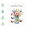 Birthday Card Butterflies - 'Birthday Wishes Flower Jar' - Gifts