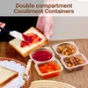 Double Compartment Condiment Containers with Lids, 2 Compartment Snack Containers